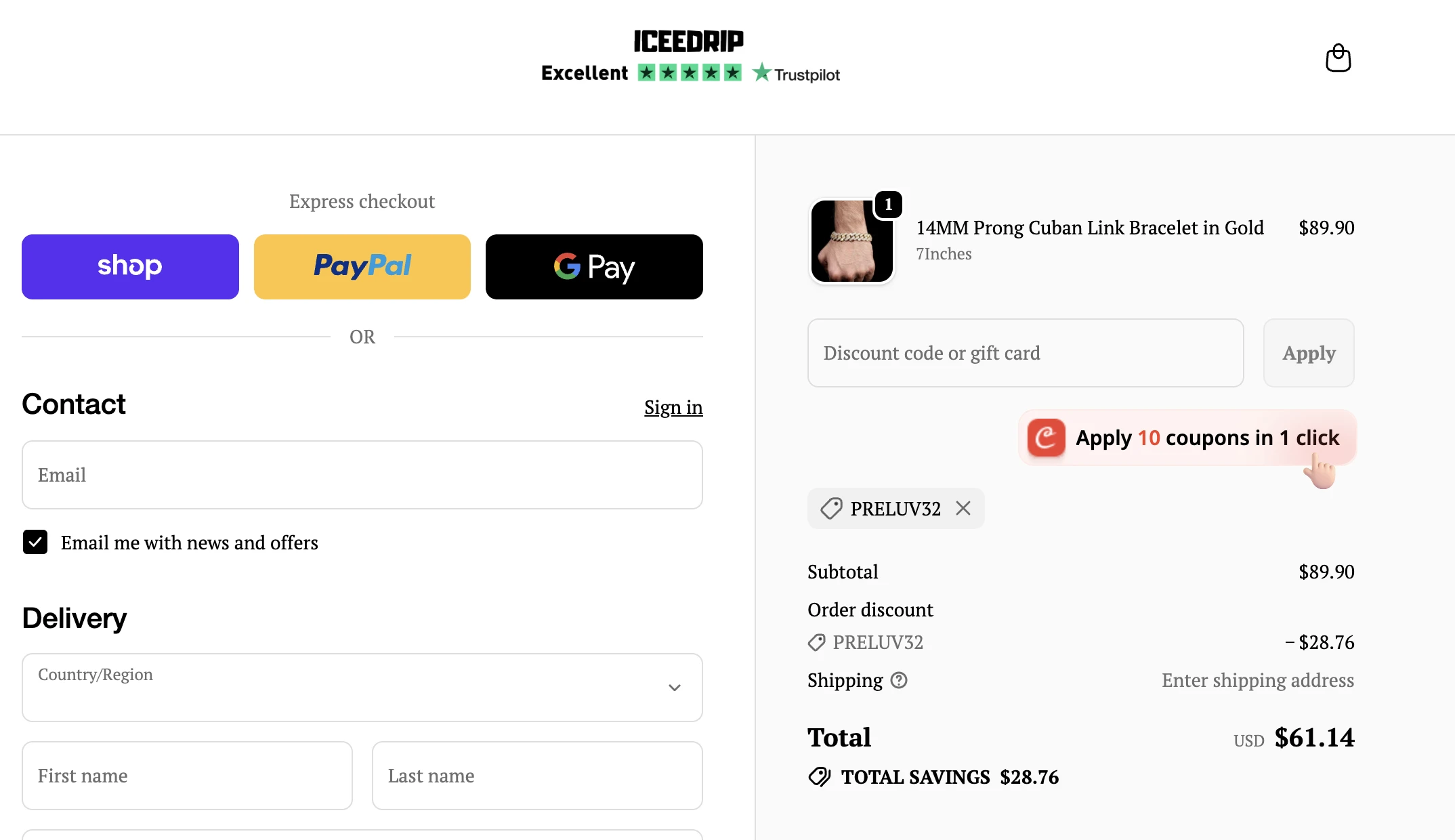 Use Discount Code PRELUV32 for 32% OFF Sitewide at iceedrip.com